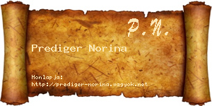Prediger Norina névjegykártya